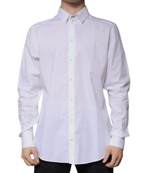 Camisa de vestir MARTINI de manga larga en algodón blanco de Dolce &amp; Gabbana