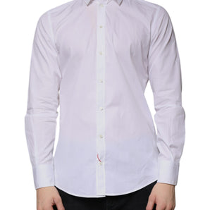 Dolce & Gabbana White Cotton Long Sleeve Formal Dress Shirt