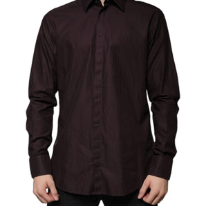 Dolce & Gabbana Purple Cotton Slim Fit MARTINI Dress Shirt