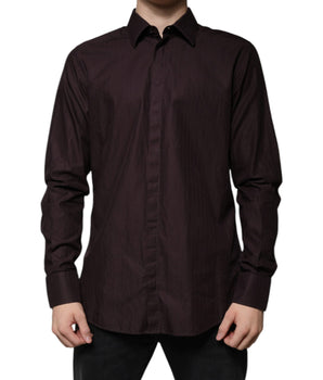 Dolce &amp; Gabbana Purple Cotton Slim Fit MARTINI Dress Shirt