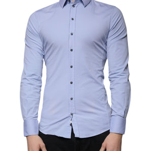 Dolce & Gabbana Light Blue Cotton Slim Fit SICILIA Dress Shirt