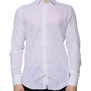 Dolce & Gabbana White Cotton Slim Fit Men Formal Dress Shirt