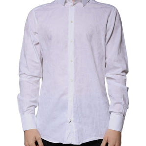 Dolce & Gabbana White Cotton Slim Fit Men MARTINI Dress Shirt