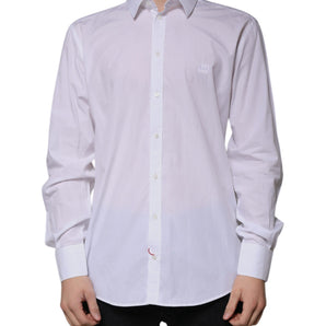 Dolce & Gabbana White Cotton Slim Fit MARTINI Dress Shirt