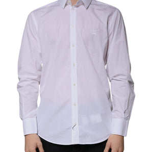 Dolce & Gabbana White Cotton Slim Fit MARTINI Men Dress Shirt