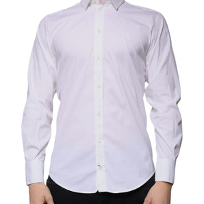 Dolce & Gabbana White Cotton Blend Formal MARTINI Shirt