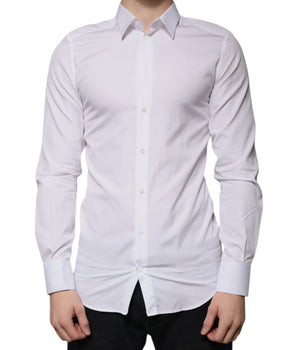 Camisa de vestir formal de algodón blanco para hombre Dolce &amp; Gabbana GOLD
