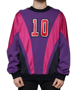 Dolce &amp; Gabbana Multicolor Crew Neck Men Sweatshirt Sweater