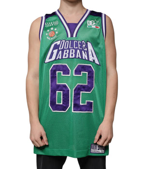 Dolce &amp; Gabbana Green Polyester Jersey Sleeveless T-shirt