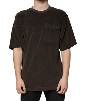 Dolce &amp; Gabbana Brown Cotton Crew Neck Short Sleeves T-shirt