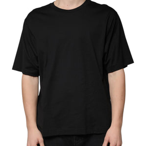 Dolce & Gabbana Black Cotton Crew Neck Short Sleeves T-shirt