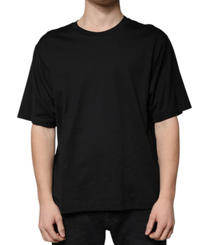 Dolce &amp; Gabbana Black Cotton Crew Neck Short Sleeves T-shirt