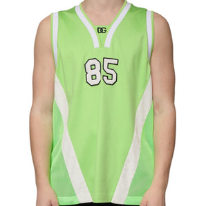 Dolce & Gabbana Green Polyester Jersey Sleeveless T-shirt