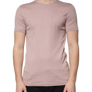 Dolce & Gabbana Brown Cotton Short Sleeves Round Neck T-shirt