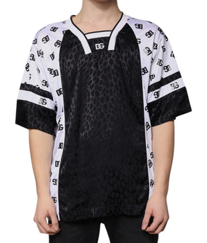 Dolce &amp; Gabbana Black White Logo Men Short Sleeves T-shirt