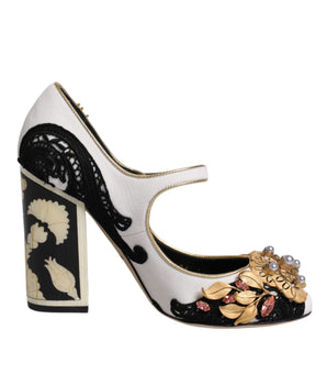 Dolce &amp; Gabbana Multicolor Embellished Heels Pumps Shoes