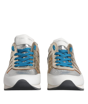Dolce &amp; Gabbana Multicolor Leather Low Top Sneakers Shoes