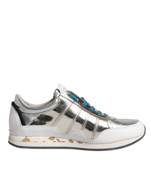 Dolce &amp; Gabbana Multicolor Leather Low Top Sneakers Shoes