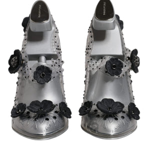 Dolce & Gabbana Clear Floral Crystal CINDERELLA Heels Shoes