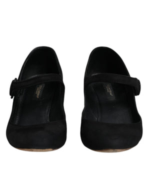 Dolce & Gabbana Black Suede Leather KEIRA Heels Pumps Shoes
