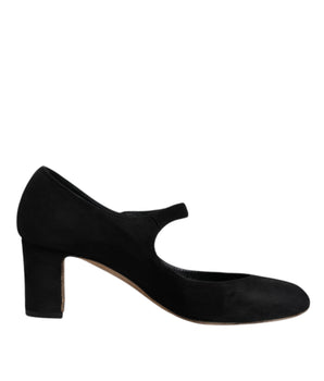 Dolce & Gabbana Black Suede Leather KEIRA Heels Pumps Shoes