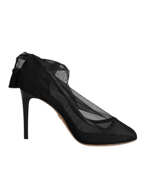 Dolce & Gabbana Black Nylon Stretch Mesh Sock Boots Shoes