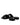 Versace Black Leather Logo Plaque Slip On Slides Flats Shoes Versace 