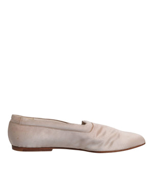 Dolce & Gabbana Beige Fabric Slip On Ballerina Flats Shoes