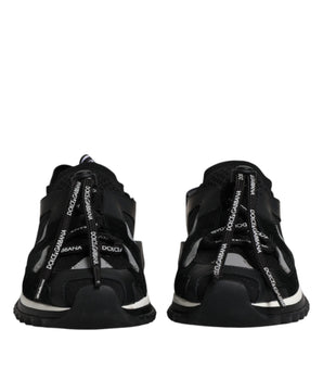 Dolce &amp; Gabbana Black White Logo Sorrento Sneakers Shoes