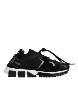 Dolce &amp; Gabbana Black White Logo Sorrento Sneakers Shoes