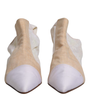 Dolce &amp; Gabbana Multicolor Patchwork Heels Slingback Shoes