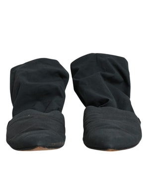 Dolce &amp; Gabbana Green Cotton Sock Style Ankle Boots Shoes