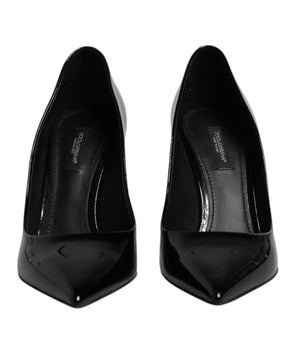 Dolce &amp; Gabbana Black Patent Leather High Heels Pumps Shoes