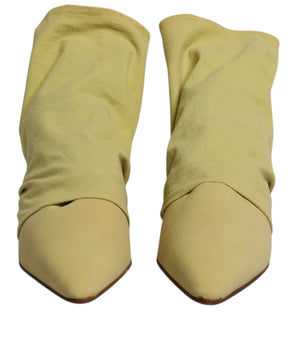 Dolce &amp; Gabbana Green Sock Style Heels Ankle Boots Shoes