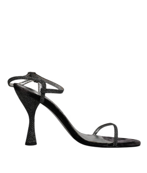 Dolce &amp; Gabbana Black Ankle Strap High Heels Sandals Shoes