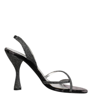 Dolce &amp; Gabbana Black Chevron High Heels Sandals Shoes