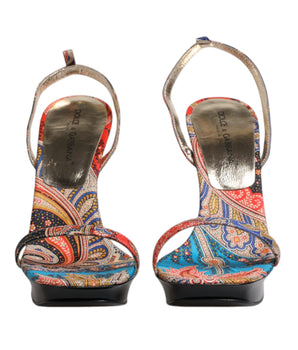 Dolce &amp; Gabbana Multicolor Floral High Heels Sandals Shoes