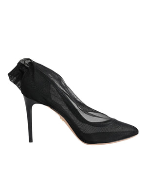 Dolce &amp; Gabbana Black Nylon Mesh Sock Style Boots Shoes