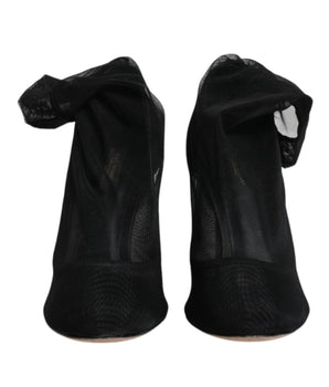 Dolce &amp; Gabbana Black Nylon Mesh Sock Style Boots Shoes