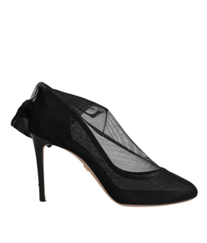 Dolce &amp; Gabbana Black Nylon Mesh Sock Style Boots Shoes