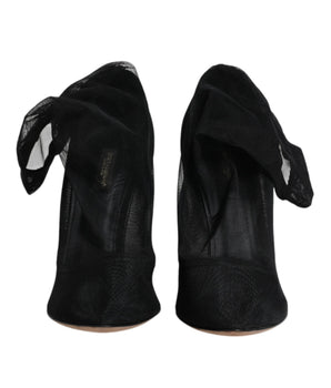 Dolce &amp; Gabbana Black Nylon Mesh Sock Style Boots Shoes