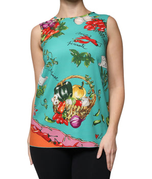 Dolce &amp; Gabbana Multicolor Vegetables Sleeveless Tank Top