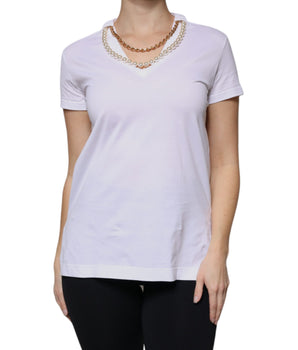 Camiseta de manga corta con cadena de algodón blanca de Dolce &amp; Gabbana