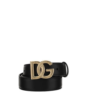 Dolce & Gabbana Black Calf Leather Bos Taurus Regular Belt
