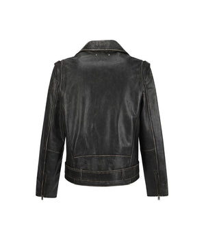 Golden Goose Brown Calf Leather Bos Taurus Biker Jacket