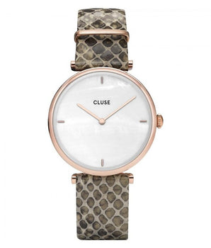 Cluse Beige Leather Dress Watch
