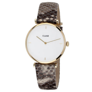 Reloj Cluse de piel color beige