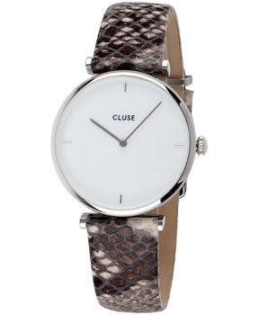 Cluse Beige Leather Dress Watch