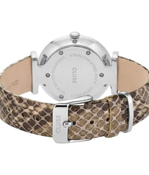 Cluse Beige Leather Dress Watch