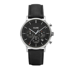 Reloj Cluse de piel negra